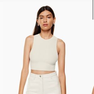 Aritzia Babaton Sculpt Knit Racer Cropped Tank new M